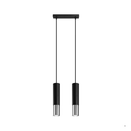 Sollux Lighting Lampa wisząca LOOPEZ 2 czarny/chrom