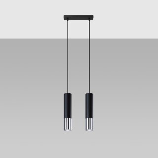 Sollux Lighting Lampa wisząca LOOPEZ 2 czarny/chrom