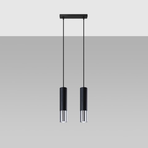 Sollux Lighting Lampa wisząca LOOPEZ 2 czarny/chrom