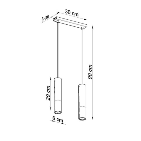 Sollux Lighting Lampa wisząca LOOPEZ 2 czarny/chrom