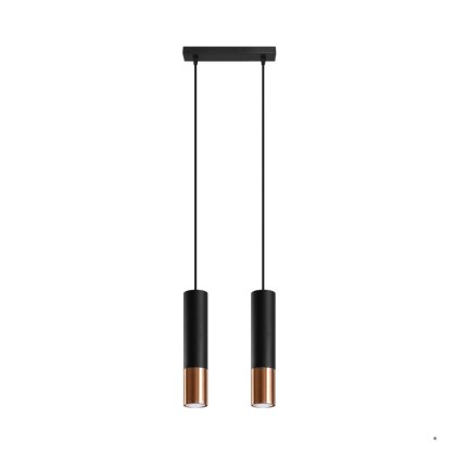 Sollux Lighting Lampa wisząca LOOPEZ 2 czarny/miedź