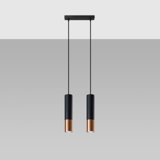 Sollux Lighting Lampa wisząca LOOPEZ 2 czarny/miedź