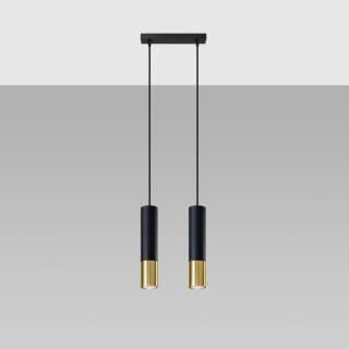 Sollux Lighting Lampa wisząca LOOPEZ 2 czarny/złoty
