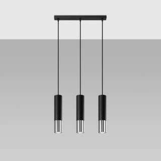 Sollux Lighting Lampa wisząca LOOPEZ 3L czarny/chrom