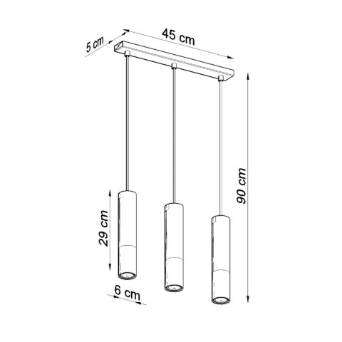 Sollux Lighting Lampa wisząca LOOPEZ 3L czarny/chrom