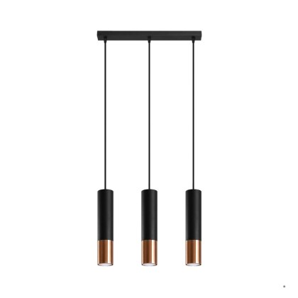 Sollux Lighting Lampa wisząca LOOPEZ 3L czarny/miedź