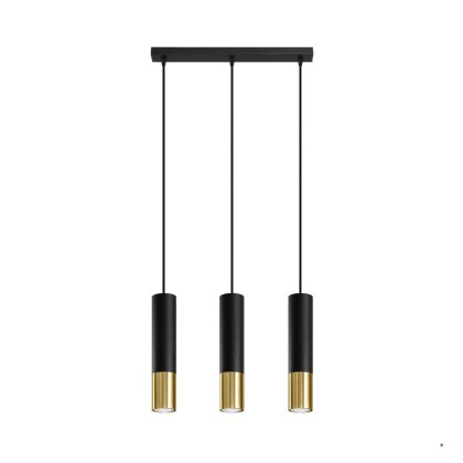 Sollux Lighting Lampa wisząca LOOPEZ 3L czarny/złoty