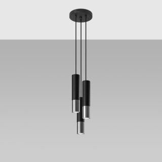 Sollux Lighting Lampa wisząca LOOPEZ 3P czarny/chrom