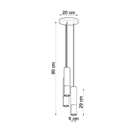 Sollux Lighting Lampa wisząca LOOPEZ 3P czarny/chrom