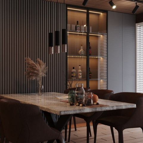 Sollux Lighting Lampa wisząca LOOPEZ 3P czarny/miedź