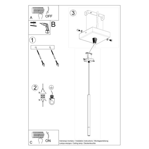 Sollux Lighting Lampa wisząca MOZAICA 1 czarny/miedź