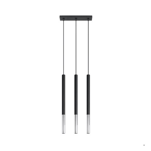 Sollux Lighting Lampa wisząca MOZAICA 3L czarny/chrom