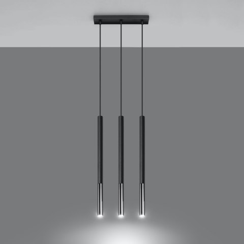 Sollux Lighting Lampa wisząca MOZAICA 3L czarny/chrom