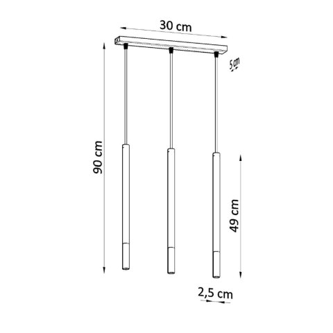 Sollux Lighting Lampa wisząca MOZAICA 3L czarny/miedź