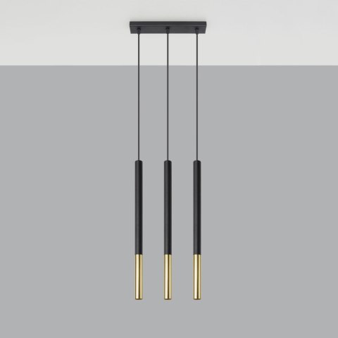 Sollux Lighting Lampa wisząca MOZAICA 3L czarny/złoto