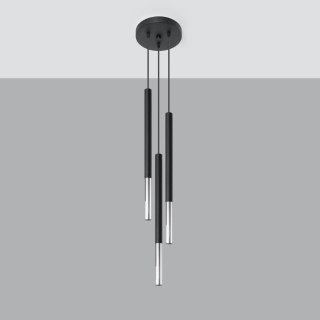 Sollux Lighting Lampa wisząca MOZAICA 3P czarny/chrom