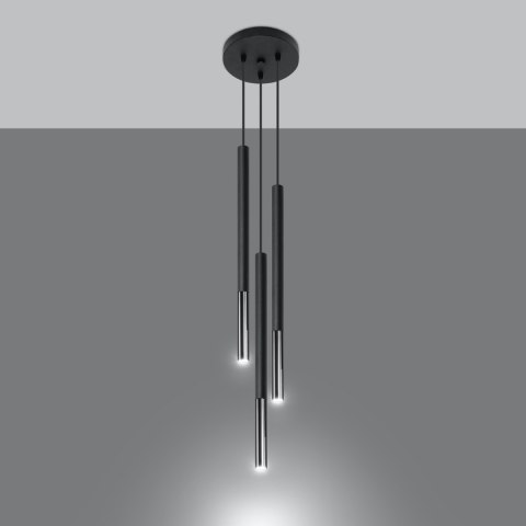 Sollux Lighting Lampa wisząca MOZAICA 3P czarny/chrom