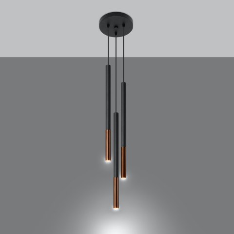 Sollux Lighting Lampa wisząca MOZAICA 3P czarny/miedź