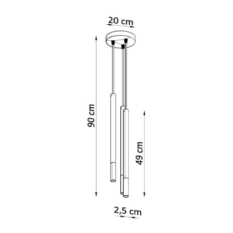Sollux Lighting Lampa wisząca MOZAICA 3P czarny/złoto