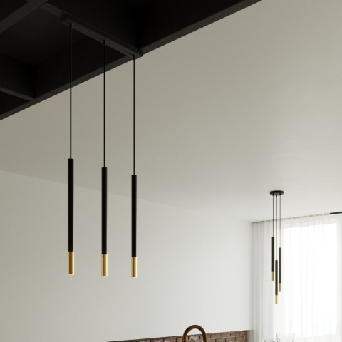 Sollux Lighting Lampa wisząca MOZAICA 3P czarny/złoto