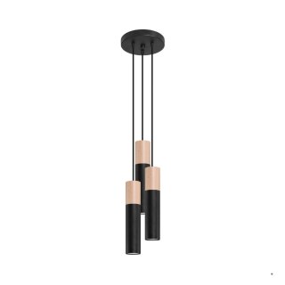 Sollux Lighting Lampa wisząca PABLO 3P czarna