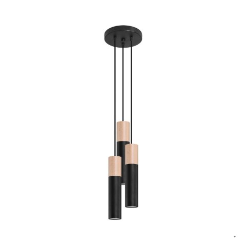 Sollux Lighting Lampa wisząca PABLO 3P czarna