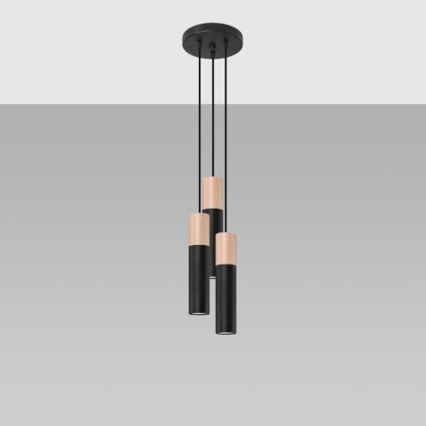 Sollux Lighting Lampa wisząca PABLO 3P czarna