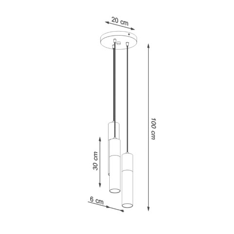 Sollux Lighting Lampa wisząca PABLO 3P czarna