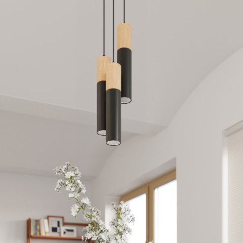 Sollux Lighting Lampa wisząca PABLO 3P czarna