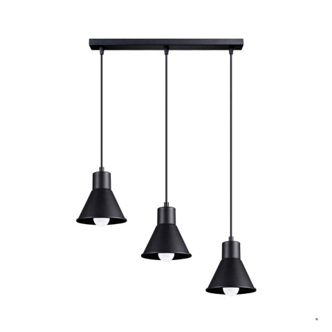 Sollux Lighting Lampa wisząca TALEJA 3 czarna [E27]