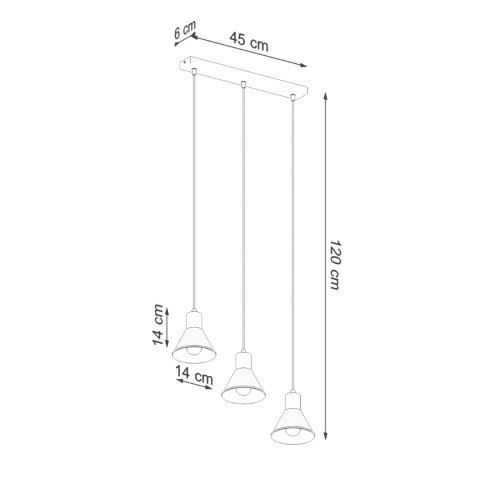 Sollux Lighting Lampa wisząca TALEJA 3 czarna [E27]