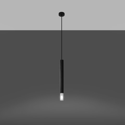 Sollux Lighting Lampa wisząca WEZYR 1 czarna