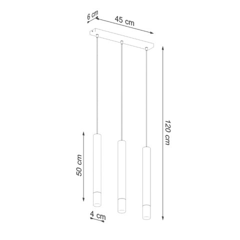 Sollux Lighting Lampa wisząca WEZYR 3 czarna