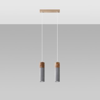 Sollux Lighting Lampa wisząca ZANE 2 szara