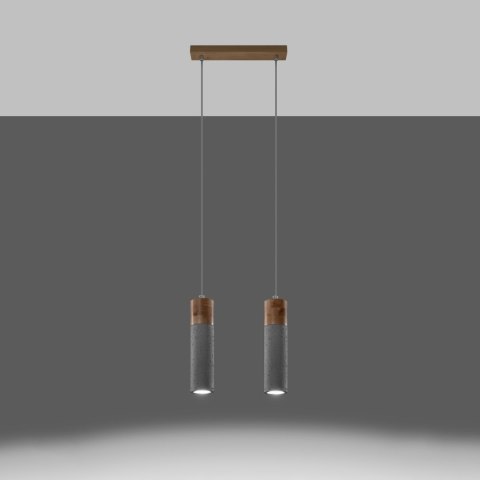 Sollux Lighting Lampa wisząca ZANE 2 szara