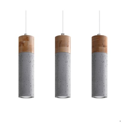 Sollux Lighting Lampa wisząca ZANE 3 szara