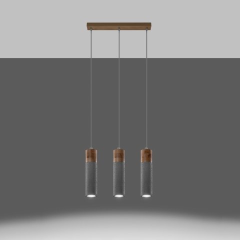 Sollux Lighting Lampa wisząca ZANE 3 szara