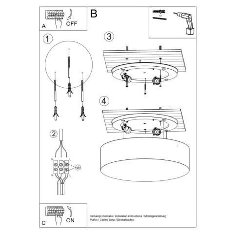 Sollux Lighting Plafon ARENA 55 szary