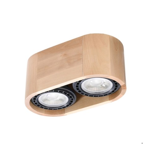 Sollux Lighting Plafon BASIC 2 naturalne drewno