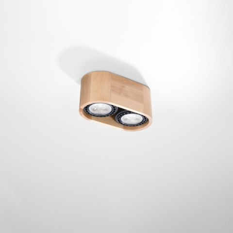 Sollux Lighting Plafon BASIC 2 naturalne drewno