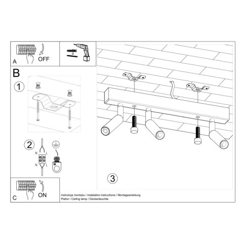 Sollux Lighting Plafon EYETECH 3 biały