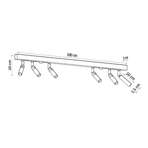 Sollux Lighting Plafon EYETECH 6 czarny
