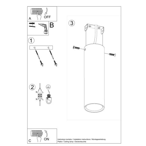 Sollux Lighting Plafon LAGOS 20 czarny