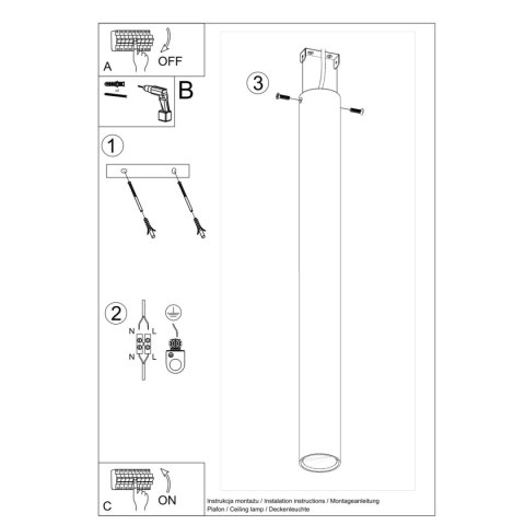 Sollux Lighting Plafon LAGOS 60 czarny