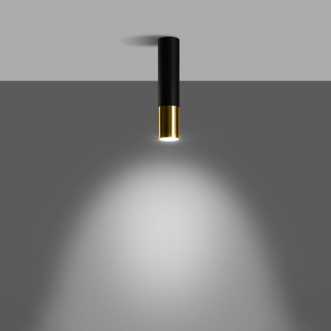 Sollux Lighting Plafon LOOPEZ czarny/złoty