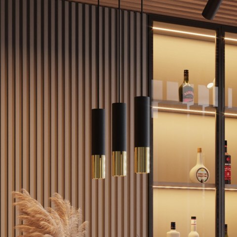Sollux Lighting Plafon LOOPEZ czarny/złoty
