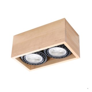 Sollux Lighting Plafon QUATRO 2 naturalne drewno