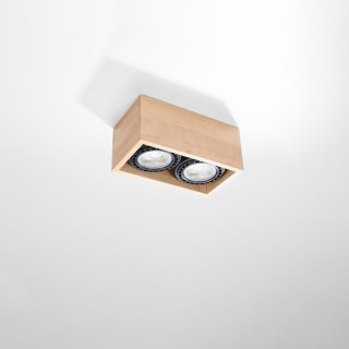 Sollux Lighting Plafon QUATRO 2 naturalne drewno