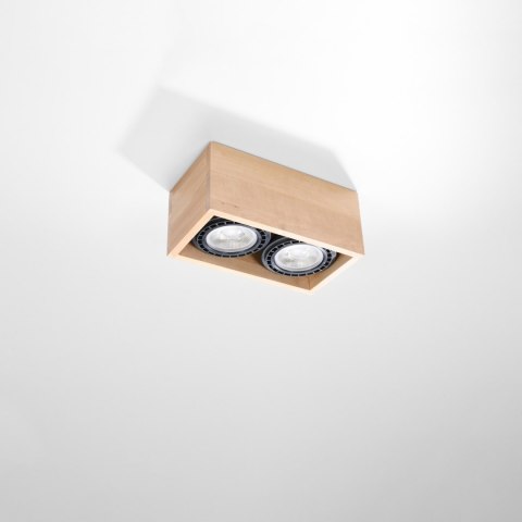 Sollux Lighting Plafon QUATRO 2 naturalne drewno