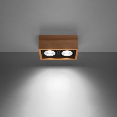 Sollux Lighting Plafon QUATRO 2 naturalne drewno